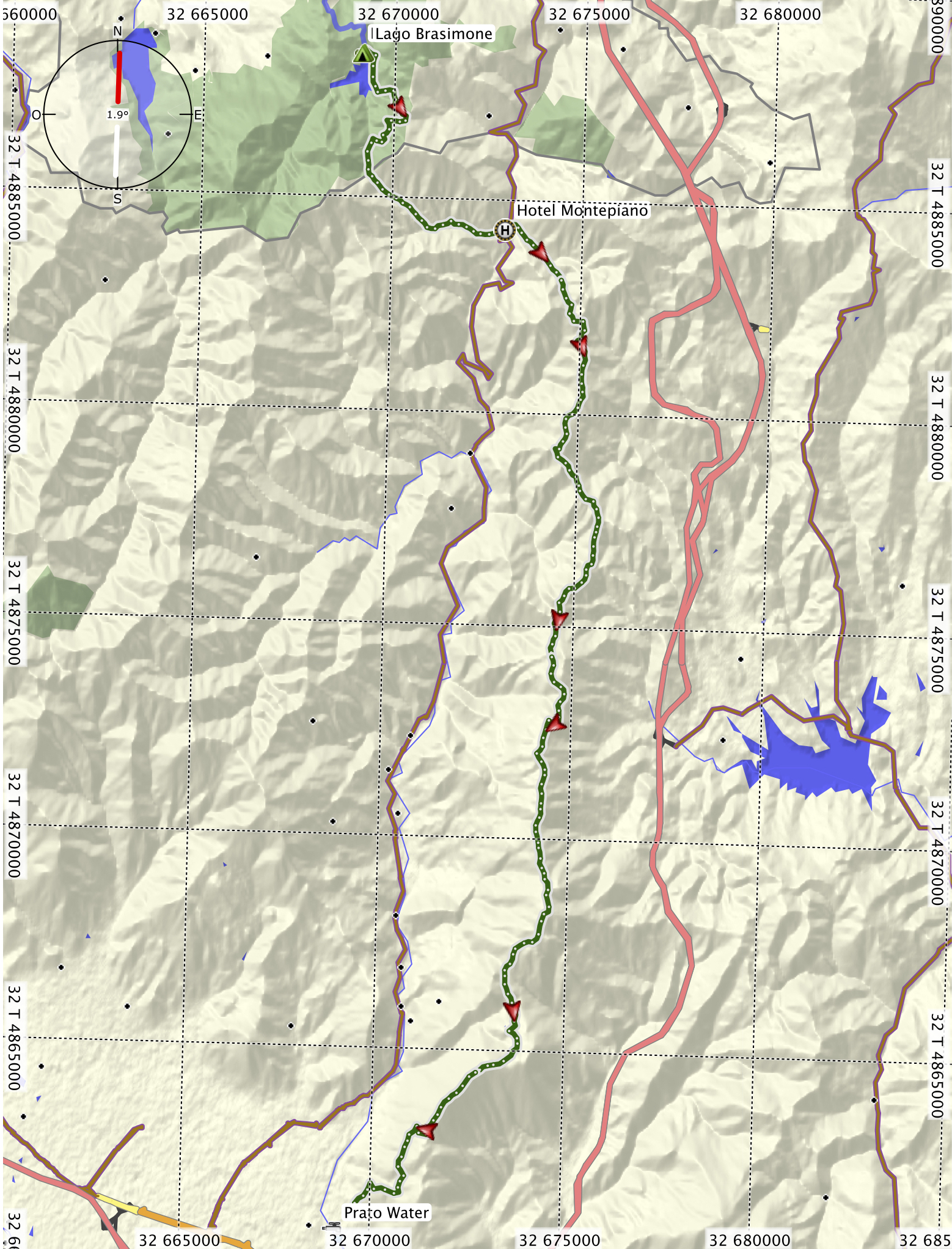 2^ Tappa Brasimone Prato Mappa